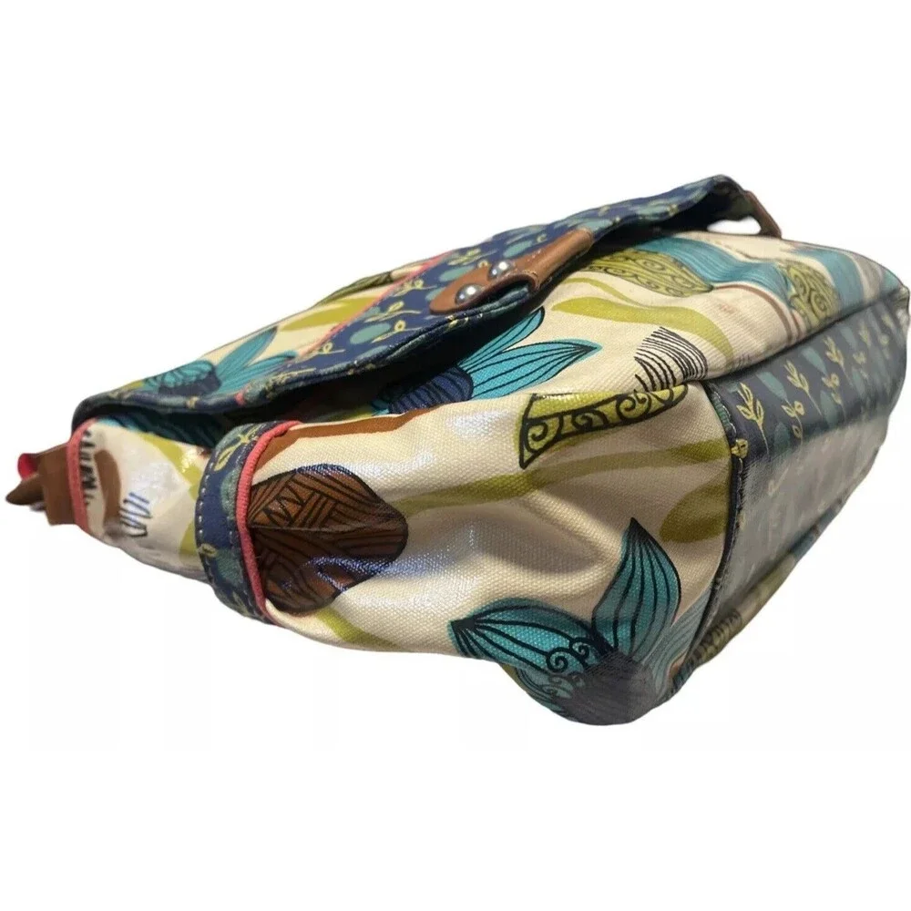FOSSIL Key-per Coated Canvas Floral Multi-Color Travel/diaper/Laptop Bag
